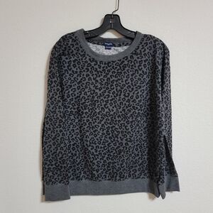 Splendid Gray Leopard Print Sweater